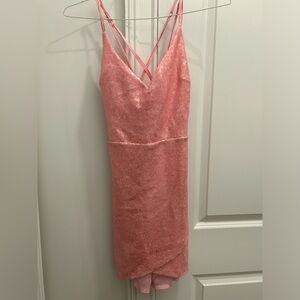Pink sparkly women’s dress